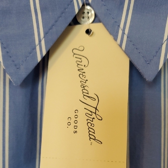 Universal Thread Blue Pin Striped Long Sleeve Dress 4x - Picture 3 of 10